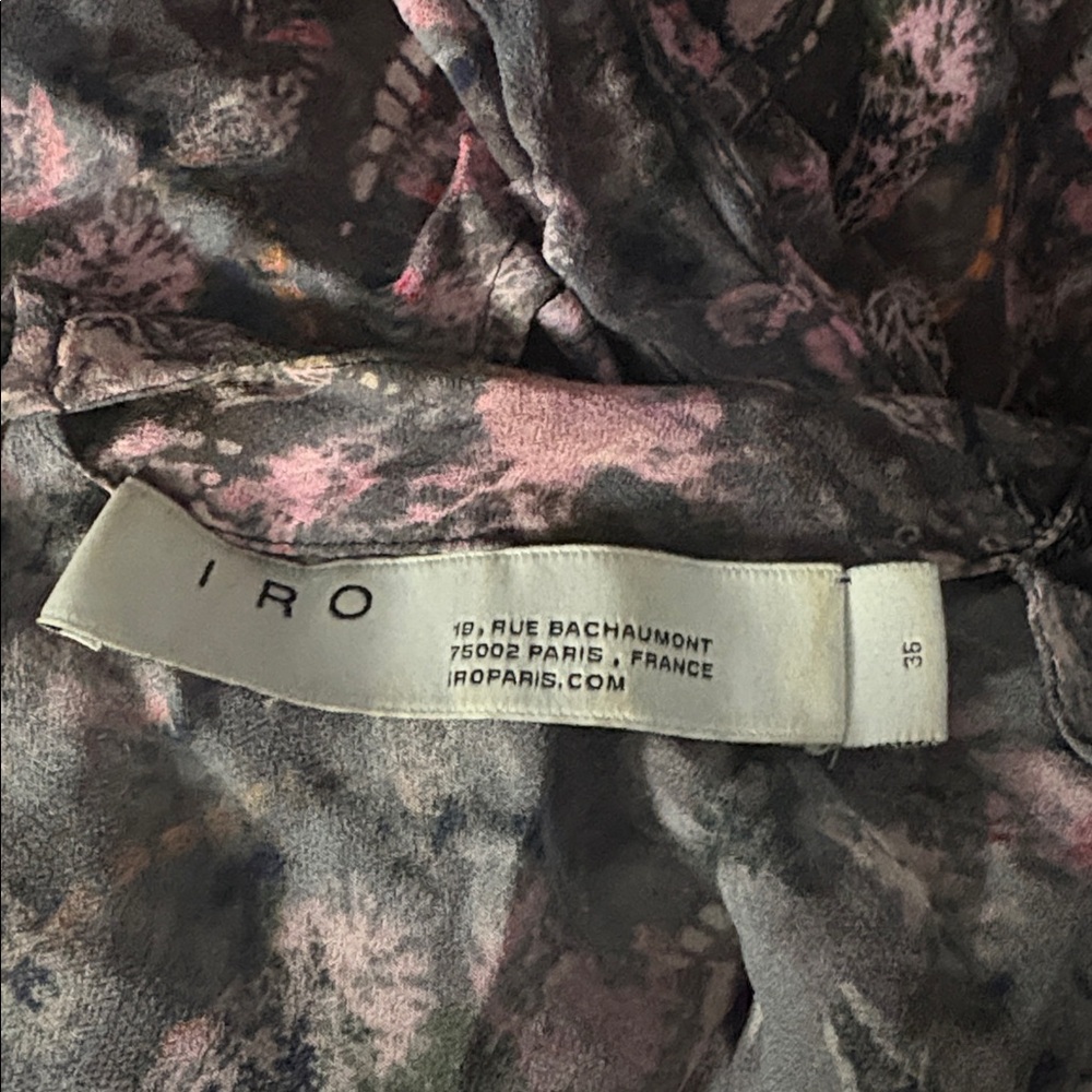 IRO Floral Plunge Neckline Long Sleeve Jumpsuit in Grey Size 4 — STUNNING!!! - Picture 7 of 9